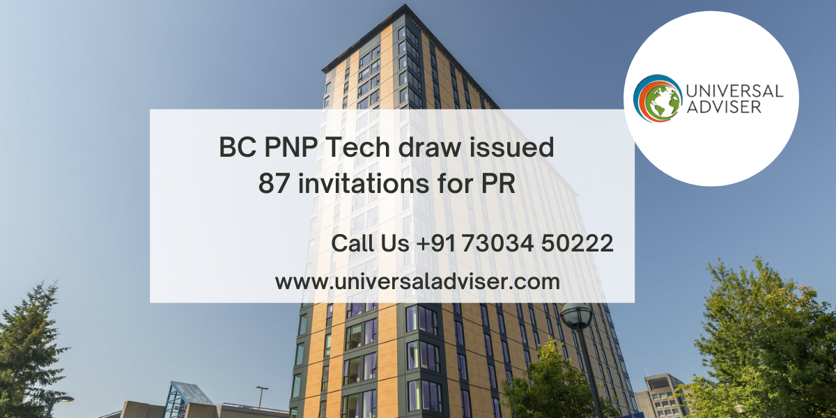 BC PNP Tech draw issued 87 invitations for PR Visa