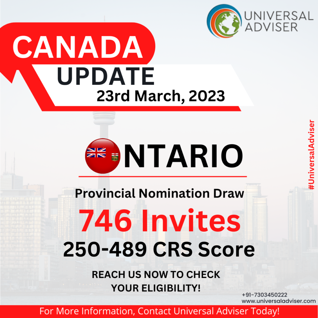 Latest OINP Draw Issued 746 NOIs on March 23