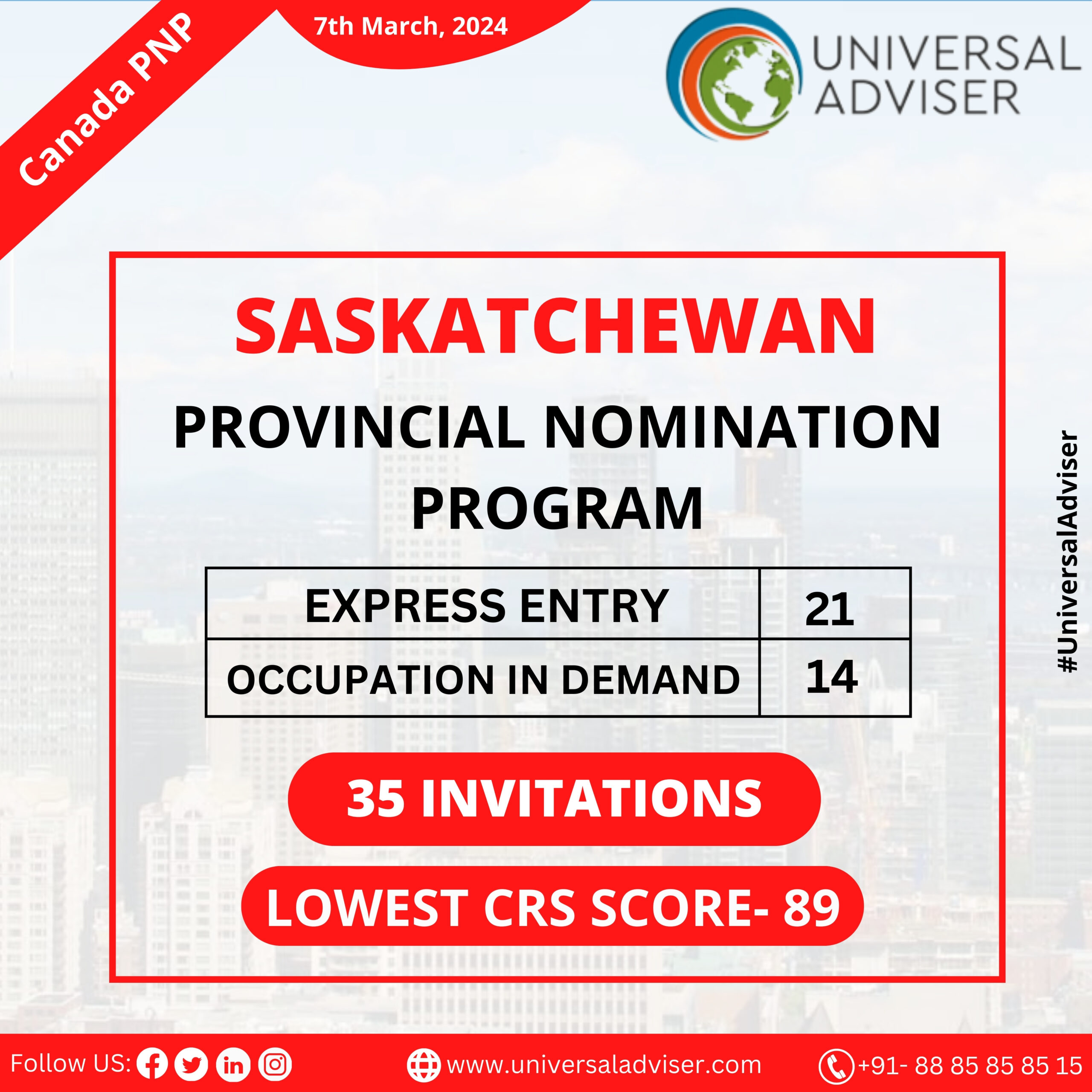 Saskatchewan Issues 35 ITAs to Occupations In-Demand and Express Entry Candidates