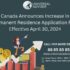 Canada Announces Increase in Permanent Residence Application Fees Effective April 30, 2024
