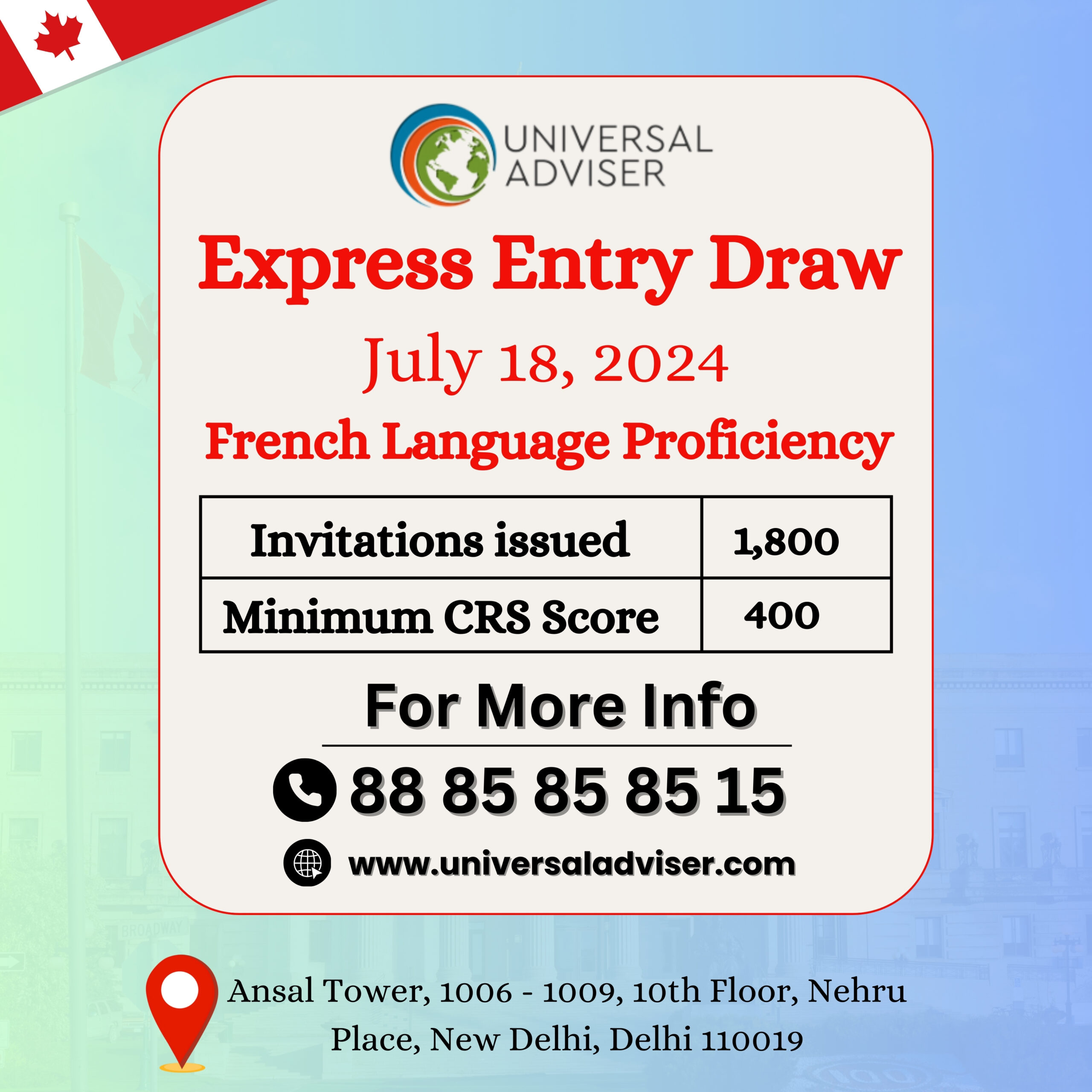 Express Entry Draws- New Draw Issues 1,800 ITAs to French-Speaking Candidates