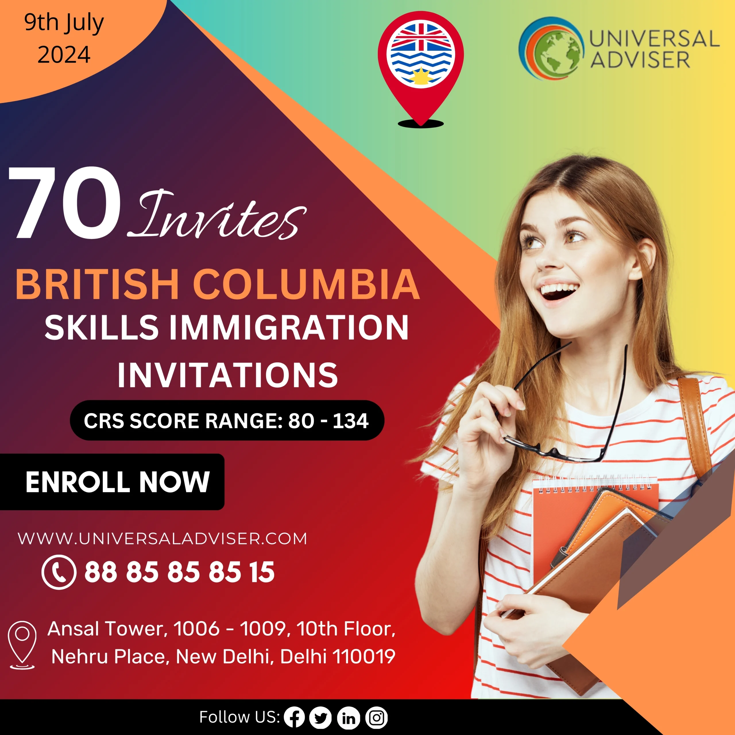Provincial Nominee Program Draw in British Columbia Issues 70 Invitations