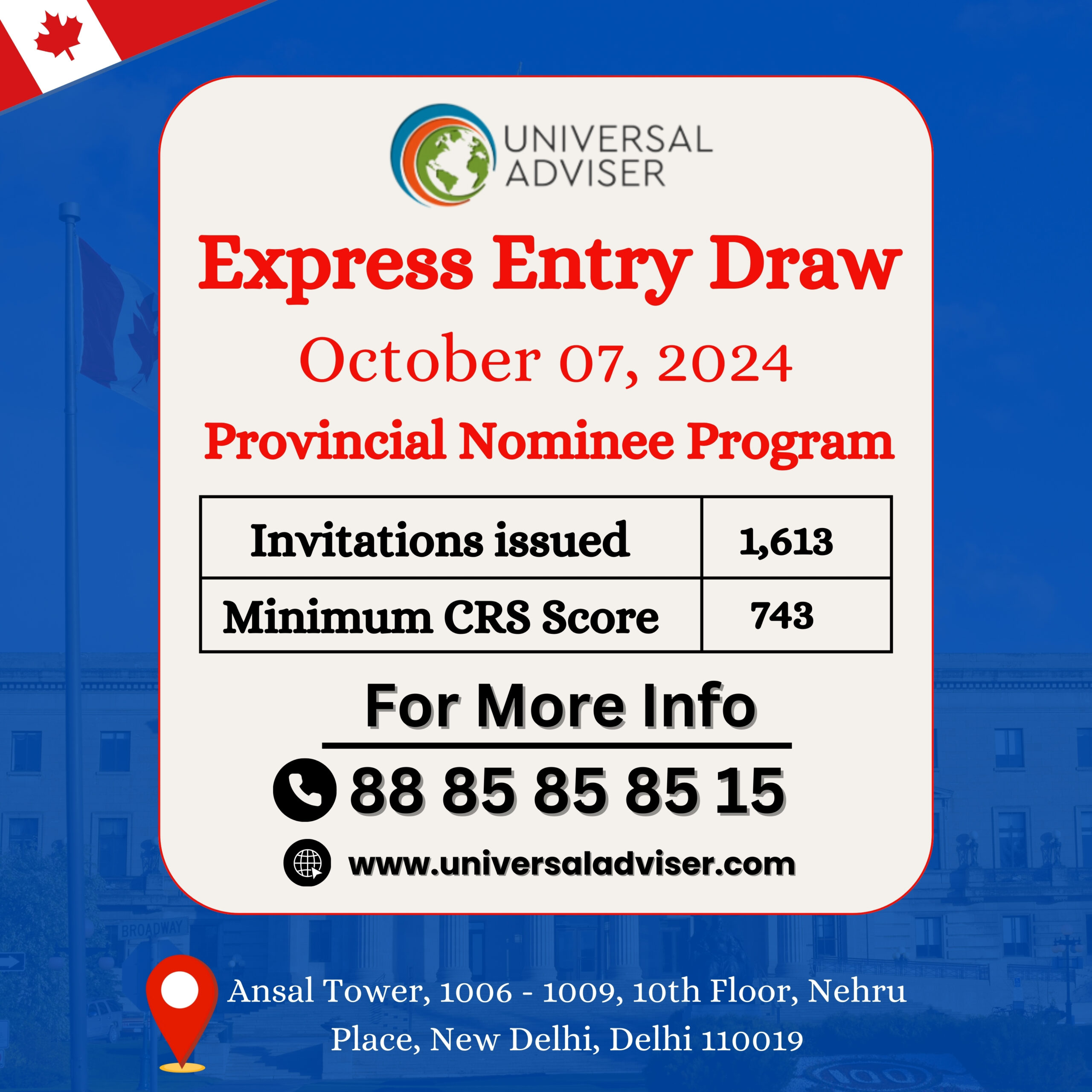 Express Entry Draw Invites 1,613 PNP Candidates